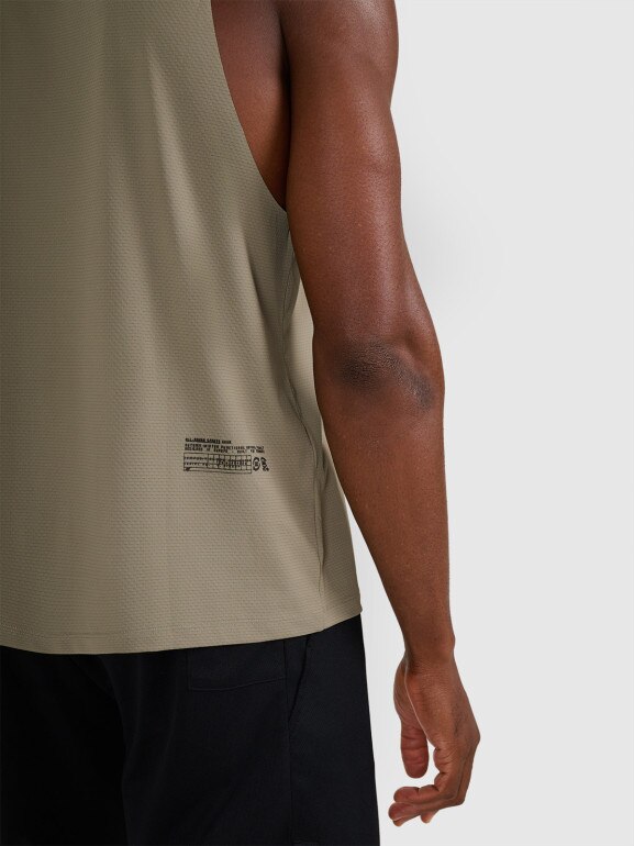 Męski tank top treninowy 4F 4FWAW25TFSLM554 - oliwkowy