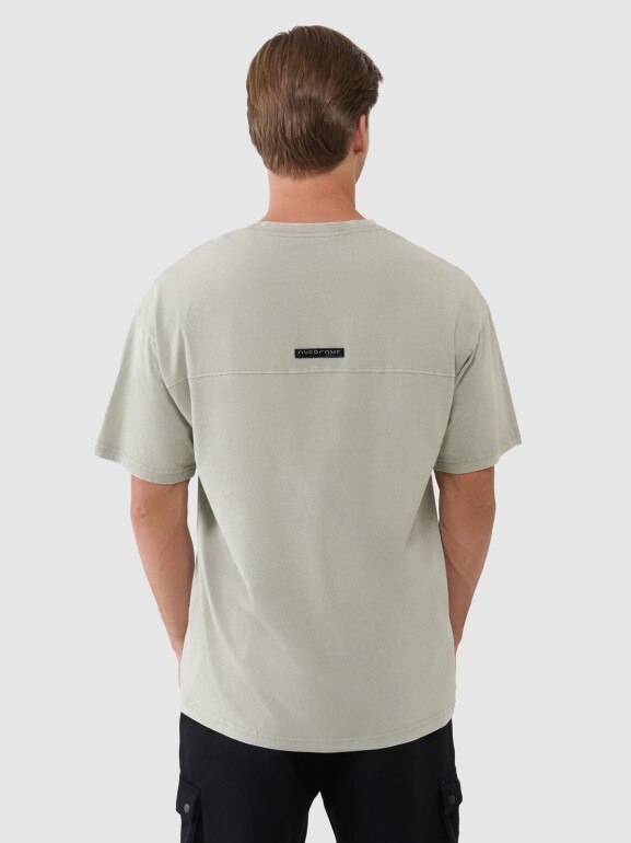 Męski tshirt oversize 4F 4FWSS25TTSHM1961 - oliwkowy