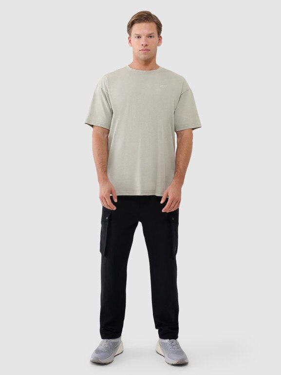 Męski tshirt oversize 4F 4FWSS25TTSHM1961 - oliwkowy