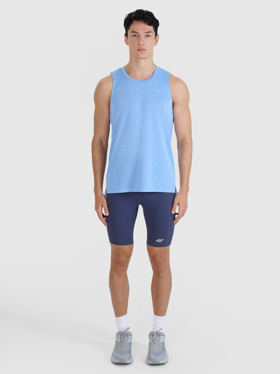 Męskie legginsy do biegania 4F 4FWSS25TFSTM025 - granatowe