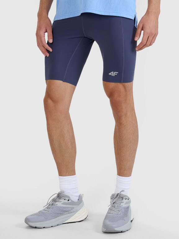 Męskie legginsy do biegania 4F 4FWSS25TFSTM025 - granatowe