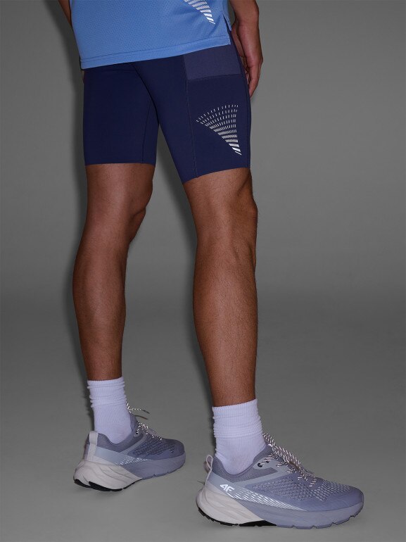 Męskie legginsy do biegania 4F 4FWSS25TFSTM025 - granatowe
