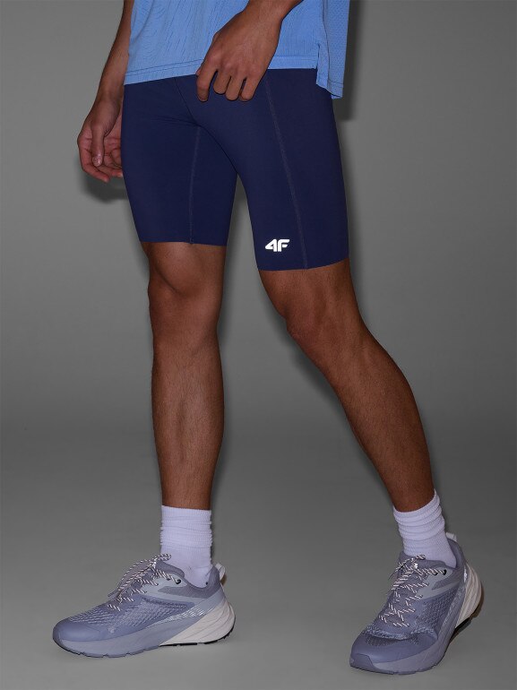 Męskie legginsy do biegania 4F 4FWSS25TFSTM025 - granatowe