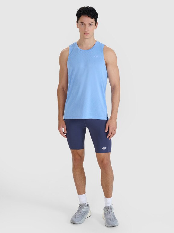 Męskie legginsy do biegania 4F 4FWSS25TFSTM025 - granatowe