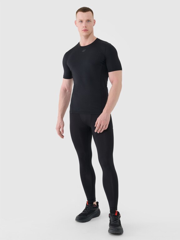 Męskie legginsy treningowe 4F 4FWMM00TFTIM416 - czarne