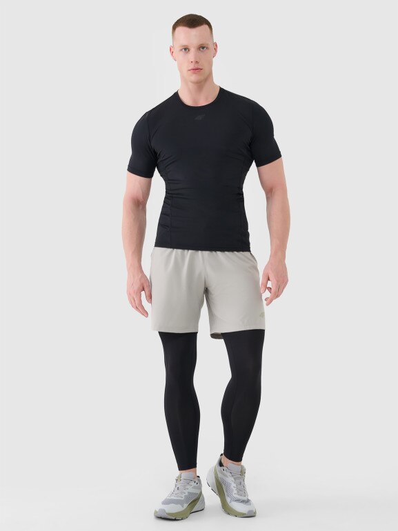 Męskie legginsy treningowe 4F 4FWMM00TFTIM416 - czarne