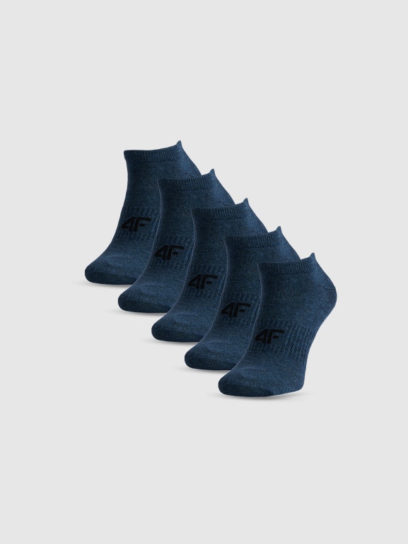 Męskie skarpetki stopki (5-pack) 4F 4FRSS26USOCM0835 - granatowe
