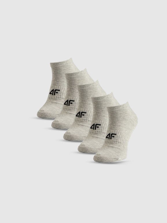 Męskie skarpetki stopki (5-pack) 4F 4FRSS26USOCM0835 - szare