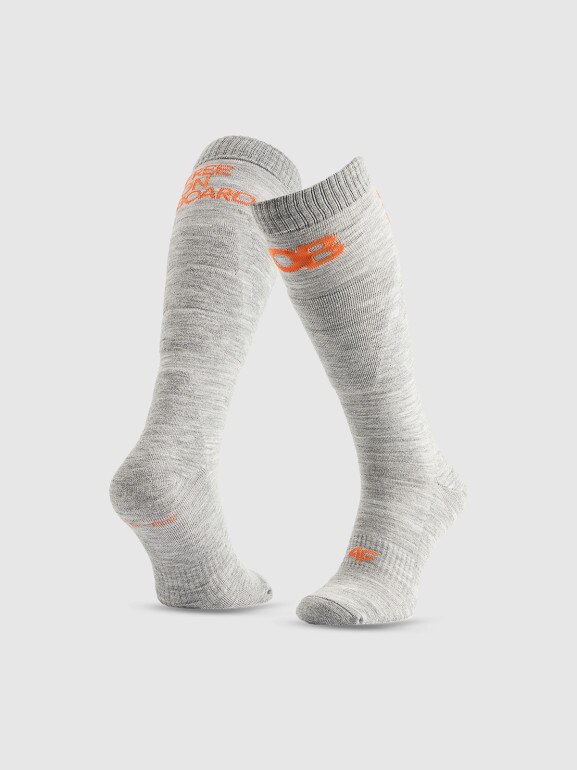 Męskie skarpety snowboardowe 4F 4FRAW25UFSOM264 - szare