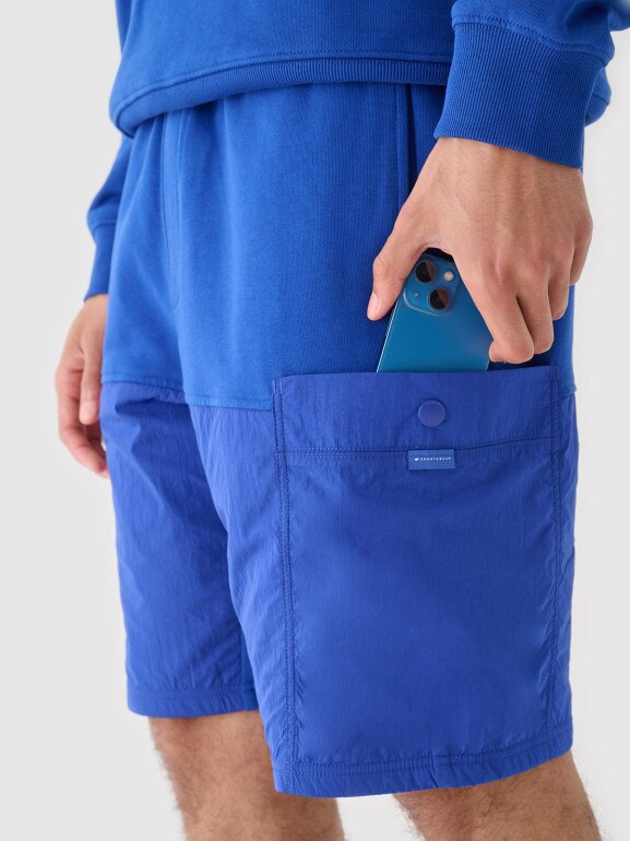 Męskie spodenki casual 4F 4FRSS24TSHOM668 - niebieskie