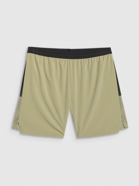 Męskie spodenki do biegania 4F 4FWAW25TFSHM1027 - zielone