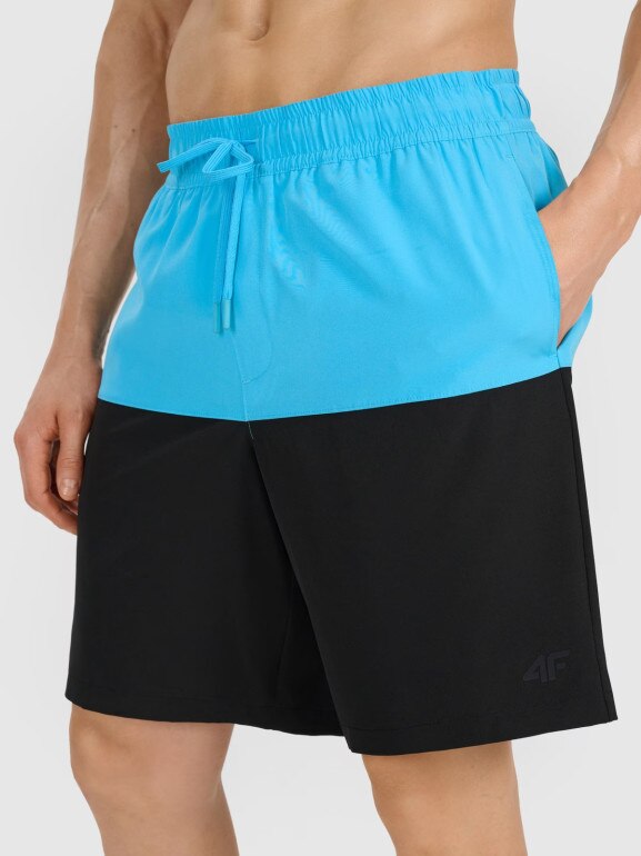 Męskie spodenki plażowe 4F 4FWSS25UBDSM135 - turkusowe