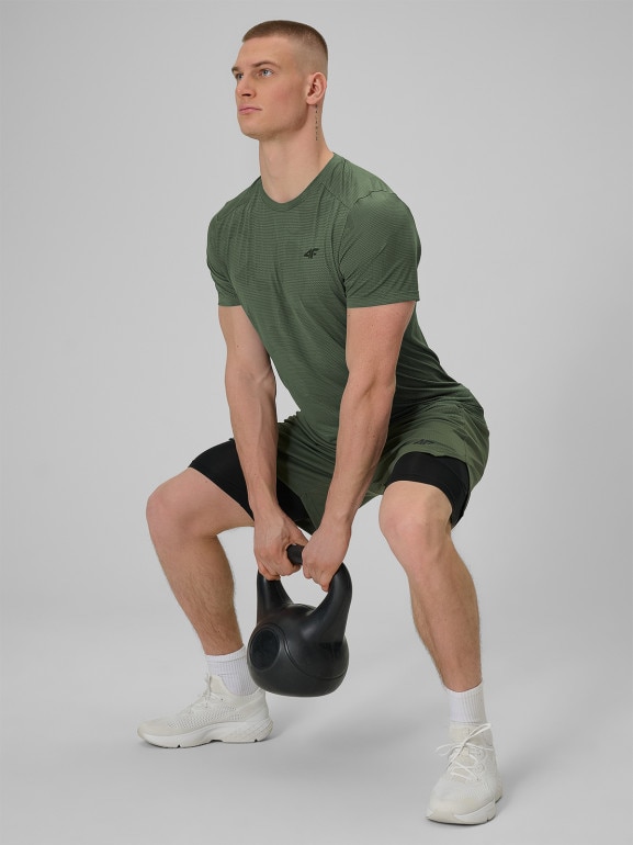 Męskie spodenki treningowe 4F 4FWSS26TFSHM1259 - khaki