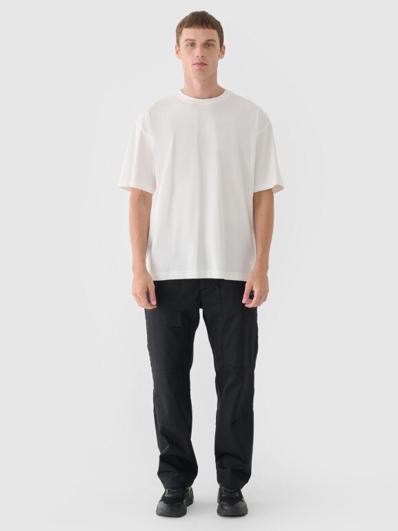 Męskie spodnie casual 4F 4FRSS24TTROM1327 - czarne