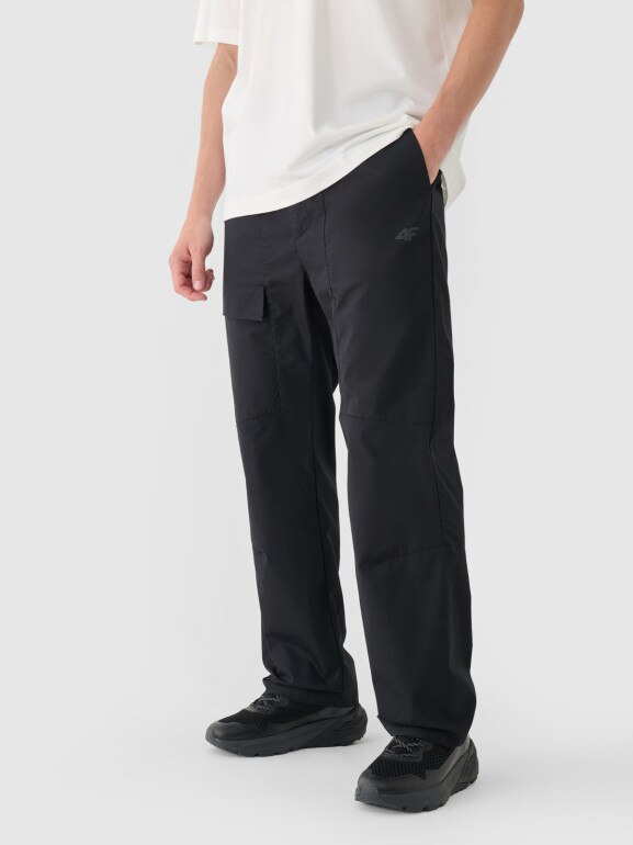 Męskie spodnie casual 4F 4FRSS24TTROM1327 - czarne