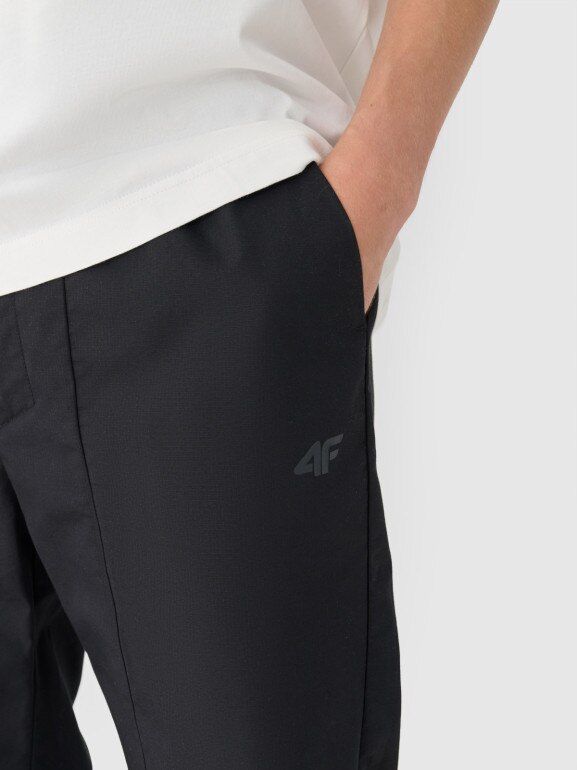 Męskie spodnie casual 4F 4FRSS24TTROM1327 - czarne
