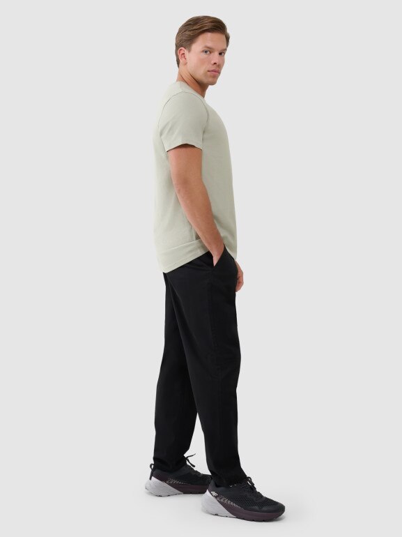Męskie spodnie casual 4F 4FWSS25TTROM0999 - czarne