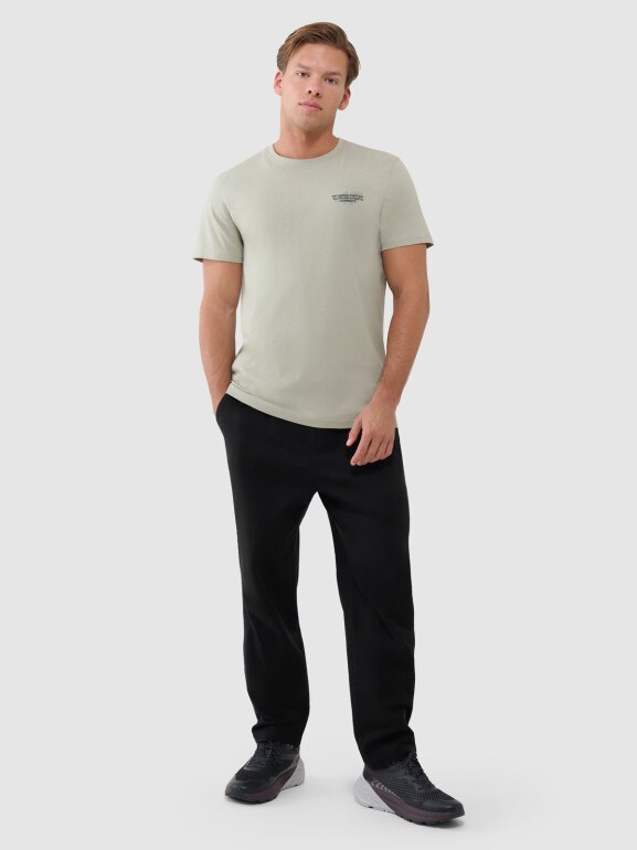 Męskie spodnie casual 4F 4FWSS25TTROM0999 - czarne