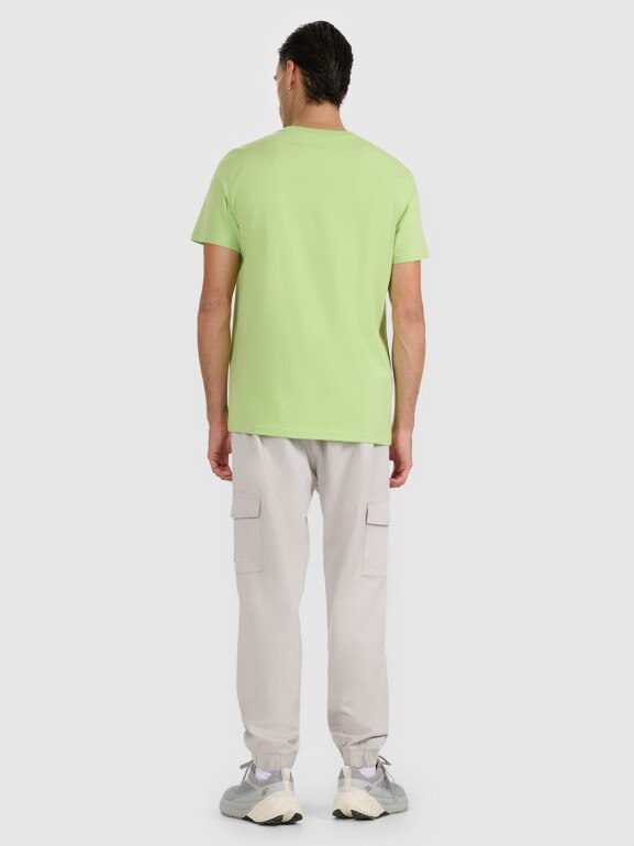 Męskie spodnie casual cargo 4F 4FWAW25TTROM1210 - szare