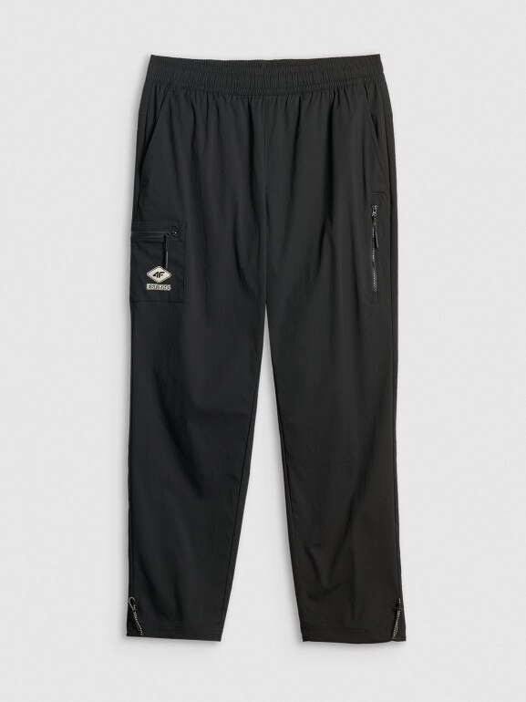 Męskie spodnie casual joggery 4F 4FRSS26TTROM1915 - czarne