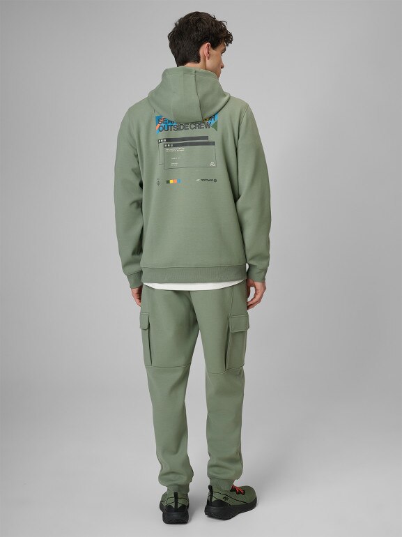 Męskie spodnie dresowe cargo 4F 4FRSS26TTROM1916 - oliwkowy