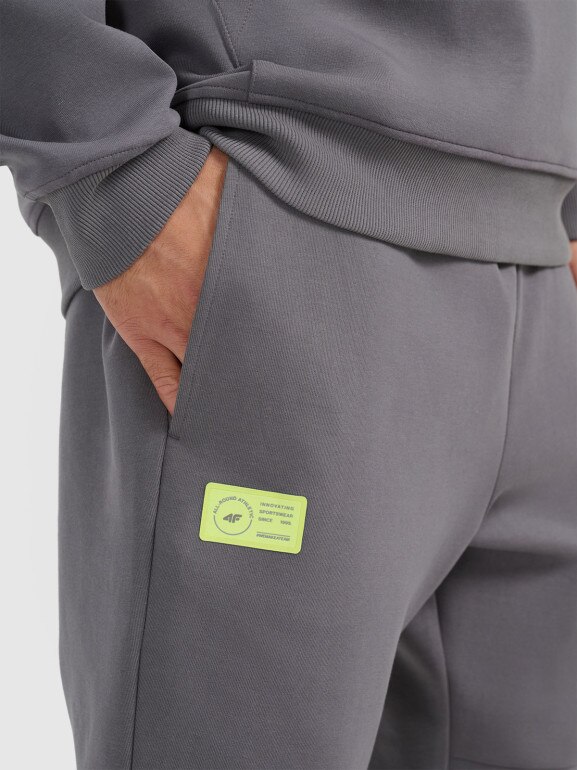 Męskie spodnie dresowe joggery 4F 4FRAW25TTROM1610 - szare