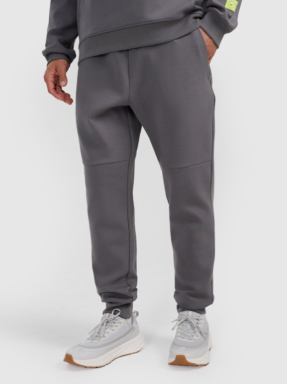 Męskie spodnie dresowe joggery 4F 4FRAW25TTROM1610 - szare