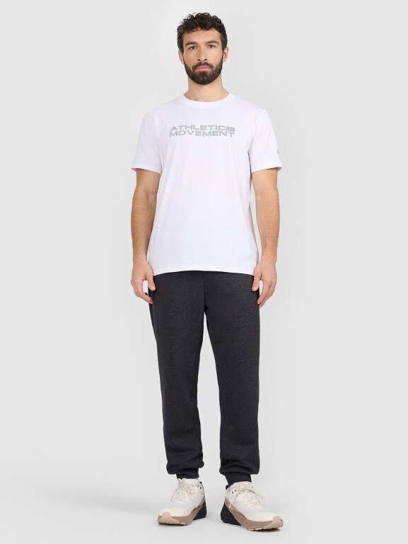 Męskie spodnie dresowe joggery 4F 4FRAW25TTROM1696 - szare