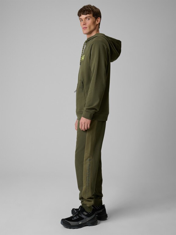 Męskie spodnie dresowe joggery 4F 4FWSS26TTROM1442 - khaki