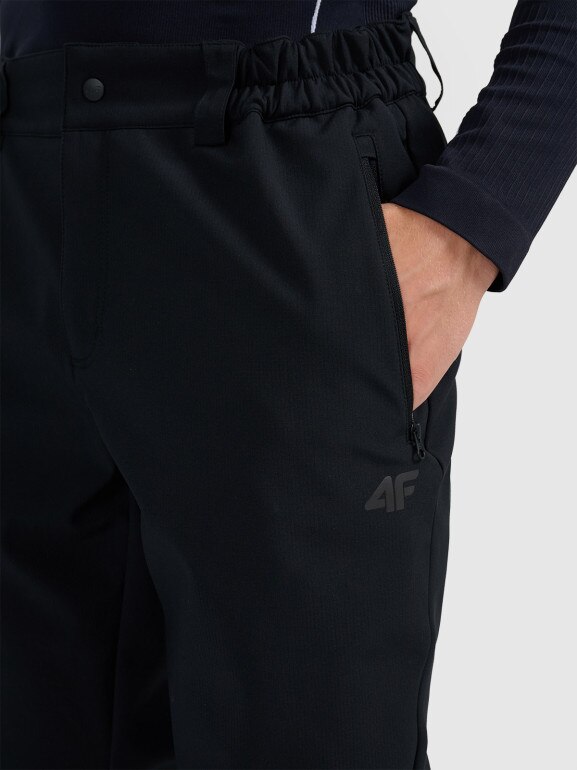 Męskie spodnie narciarskie shoftshellowe 4F 4FWAW25TFTRM1156 - czarne