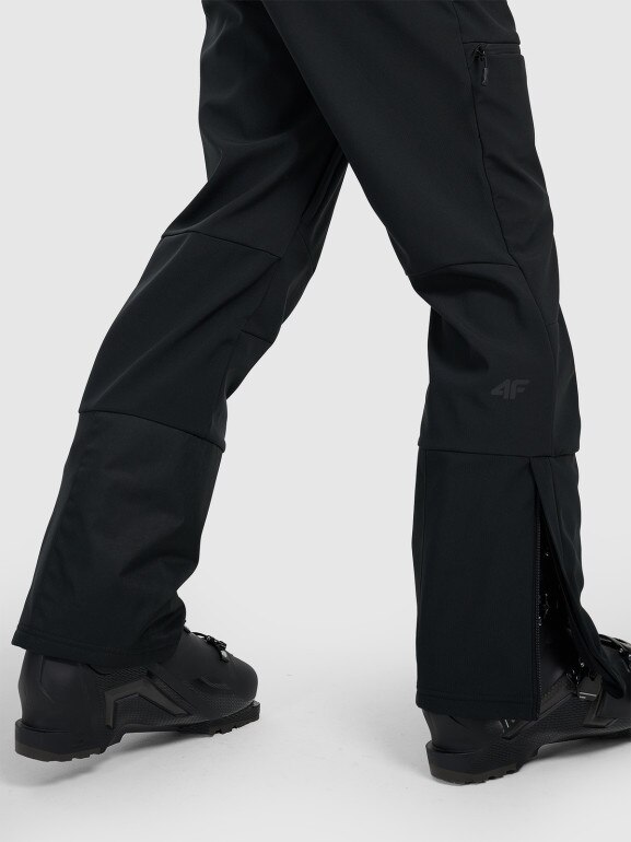 Męskie spodnie narciarskie softshellowe 4F 4FWAW25TFTRM0926 - czarne