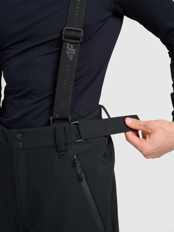 Męskie spodnie narciarskie softshellowe 4F 4FWAW25TFTRM0926 - czarne