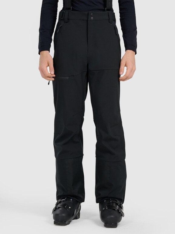 Męskie spodnie narciarskie softshellowe 4F 4FWAW25TFTRM0926 - czarne
