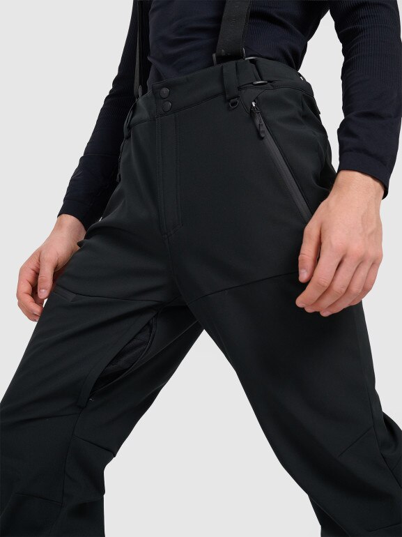 Męskie spodnie narciarskie softshellowe 4F 4FWAW25TFTRM0926 - czarne