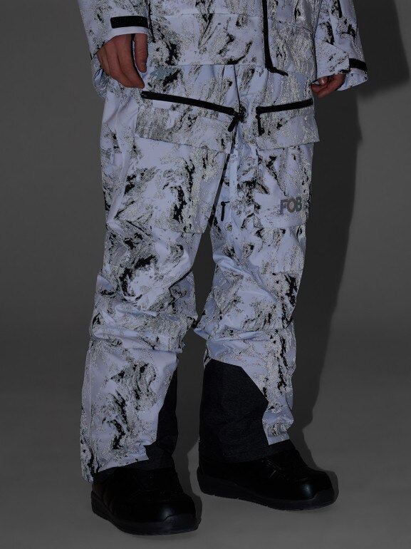 Męskie spodnie snowboardowe 4F 4FRAW25TFTRM1272 - multikolor