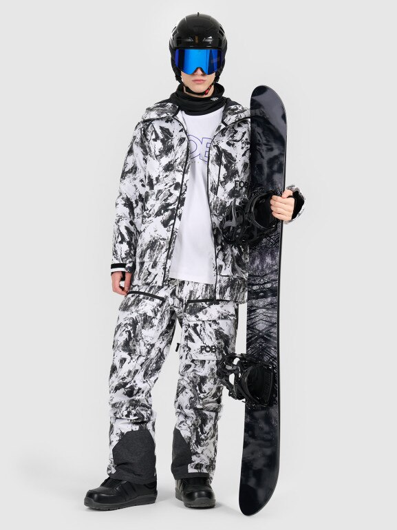 Męskie spodnie snowboardowe 4F 4FRAW25TFTRM1272 - multikolor