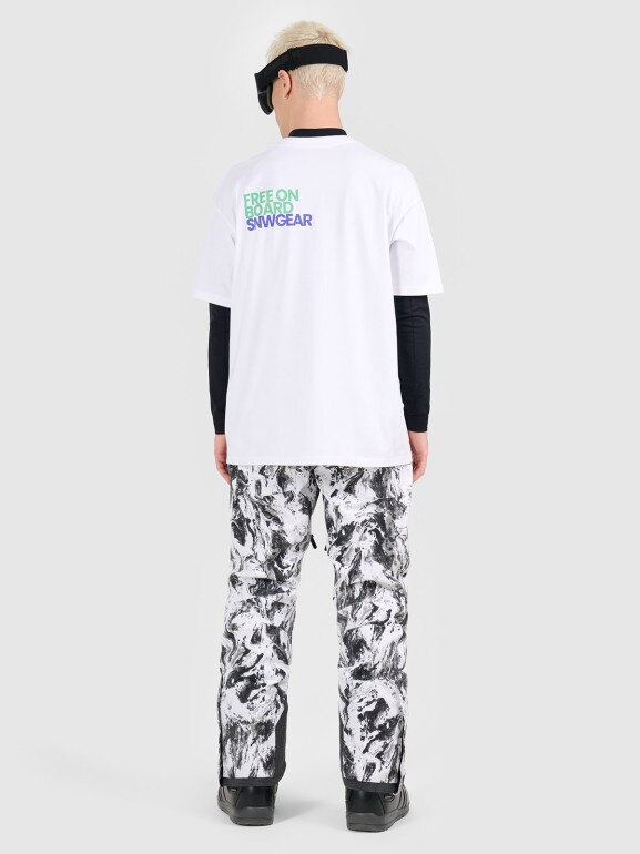 Męskie spodnie snowboardowe 4F 4FRAW25TFTRM1272 - multikolor