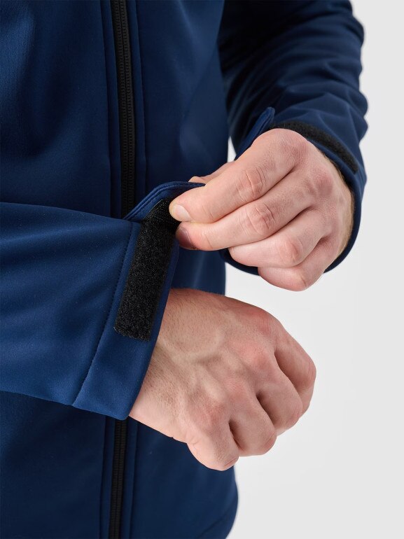 Męska kurtka wiatroodporna softshell 4F NOSH4-SFM001B - granatowa