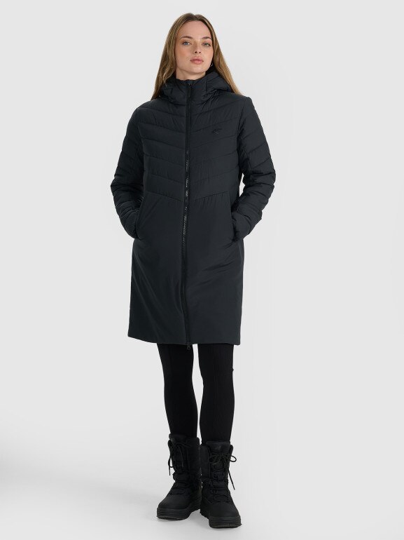 Płaszcz puchowy pikowany 4F 4FRAW25TDJAF0811 - czarny