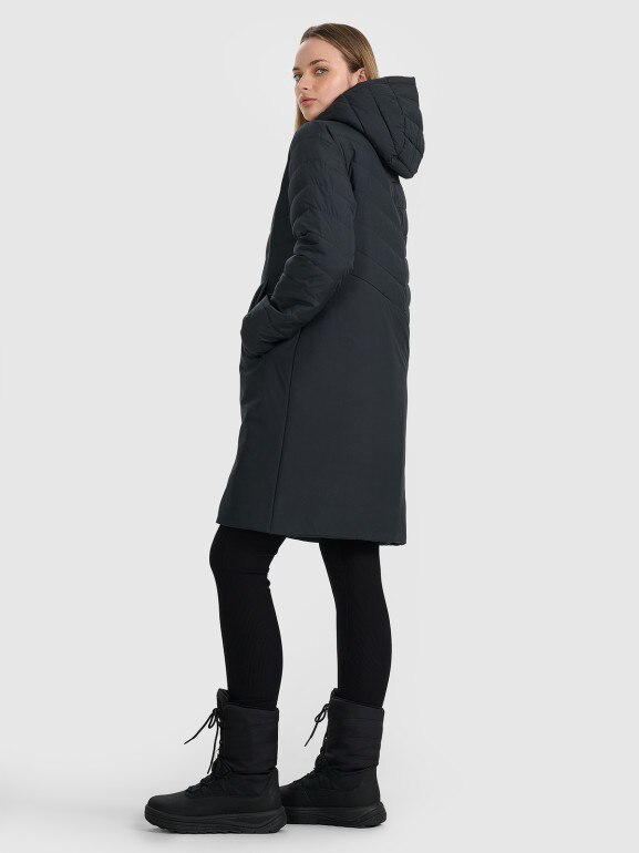 Płaszcz puchowy pikowany 4F 4FRAW25TDJAF0811 - czarny