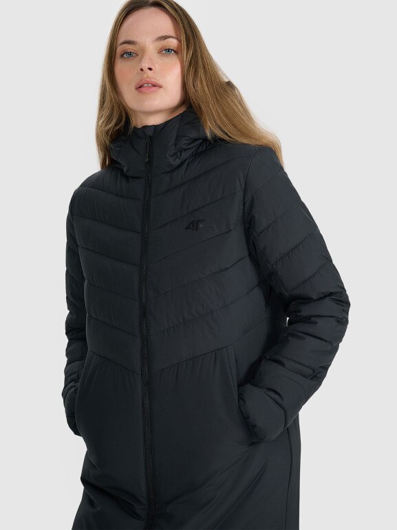 Płaszcz puchowy pikowany 4F 4FRAW25TDJAF0811 - czarny