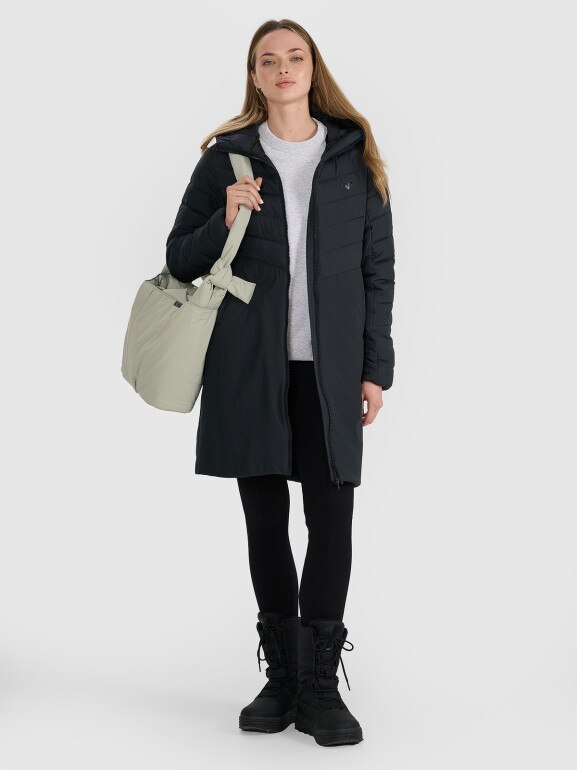 Płaszcz puchowy pikowany 4F 4FRAW25TDJAF0811 - czarny