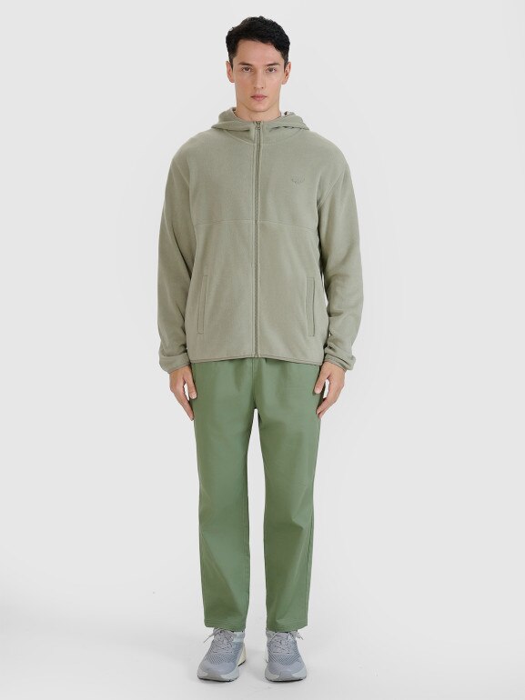 Polar regular z kapturem męski 4F 4FWSS25TFLEM321 - khaki
