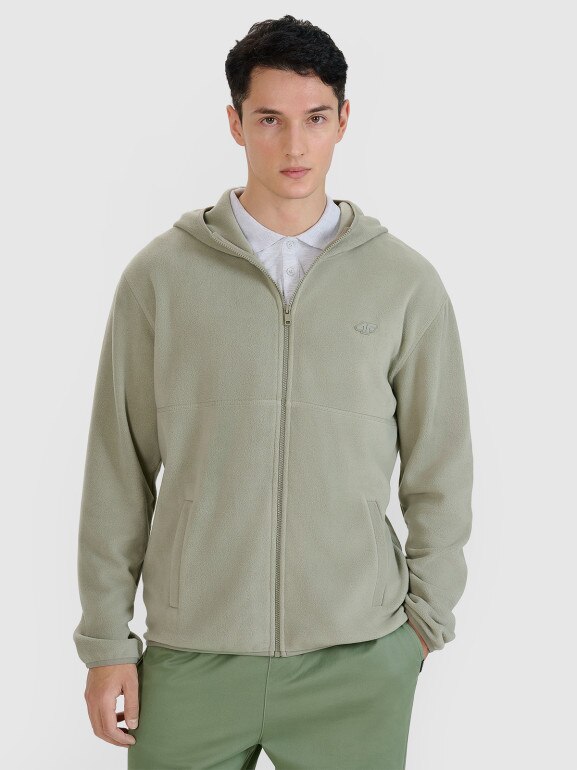 Polar regular z kapturem męski 4F 4FWSS25TFLEM321 - khaki