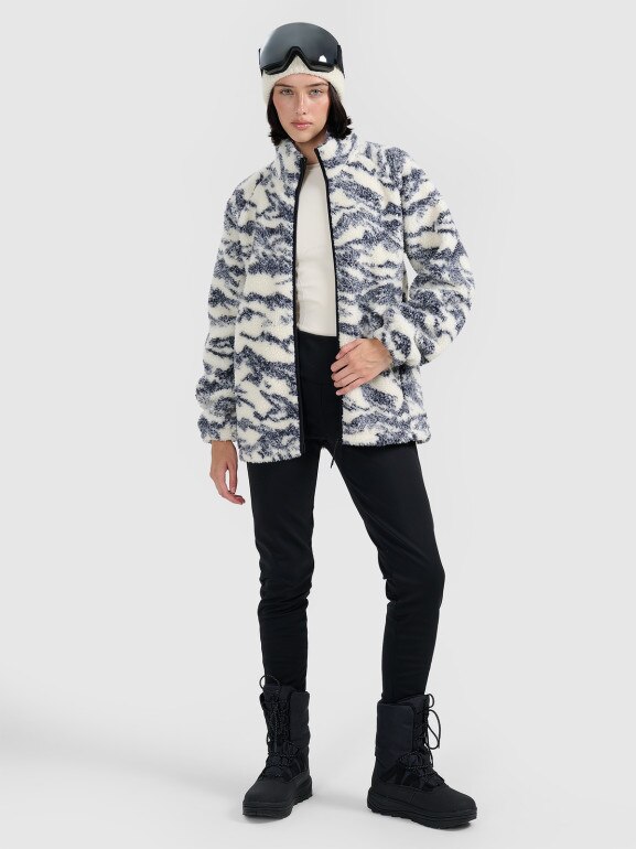 Polar sherpa rozpinany ze stójką uniseks 4F 4FWAW25TFLEU352 - beżowy