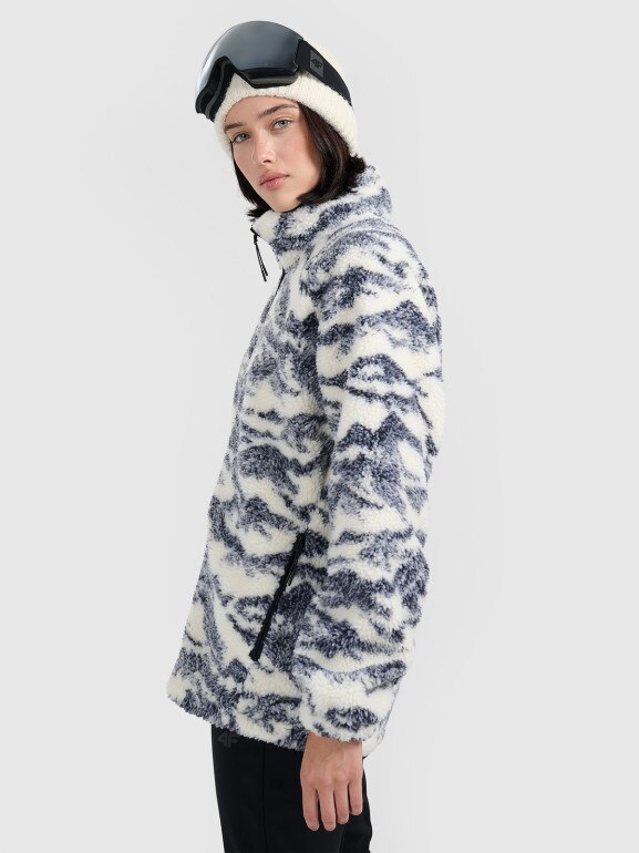 Polar sherpa rozpinany ze stójką uniseks 4F 4FWAW25TFLEU352 - beżowy