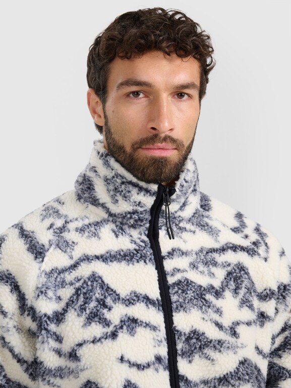 Polar sherpa rozpinany ze stójką uniseks 4F 4FWAW25TFLEU352 - beżowy