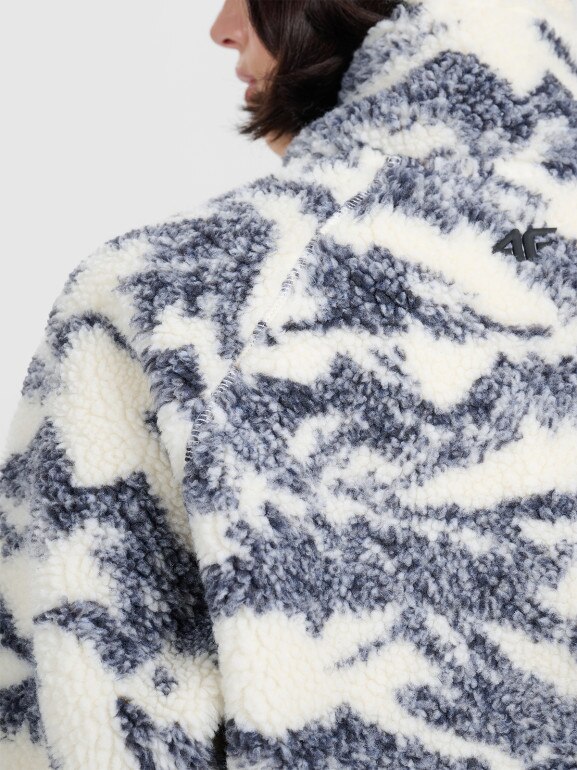 Polar sherpa rozpinany ze stójką uniseks 4F 4FWAW25TFLEU352 - beżowy