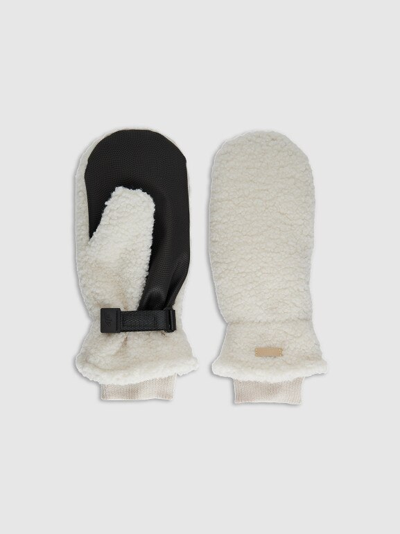 Rękawiczki z jednym palcem uniseks 4F 4FWAW25AGLOU103 - beżowe