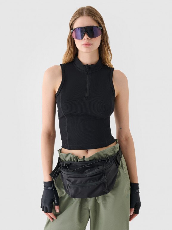 Damski top slim basic 4F 4FRAW24TSLEF182 - różowy